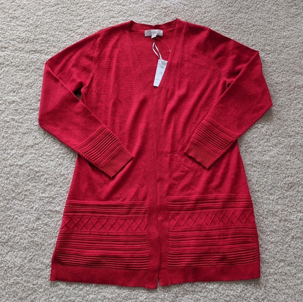 NWT Red Sweater-Cardigan